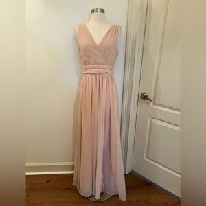 Lulu's Blush Pink Maxi Bridesmaid Dress